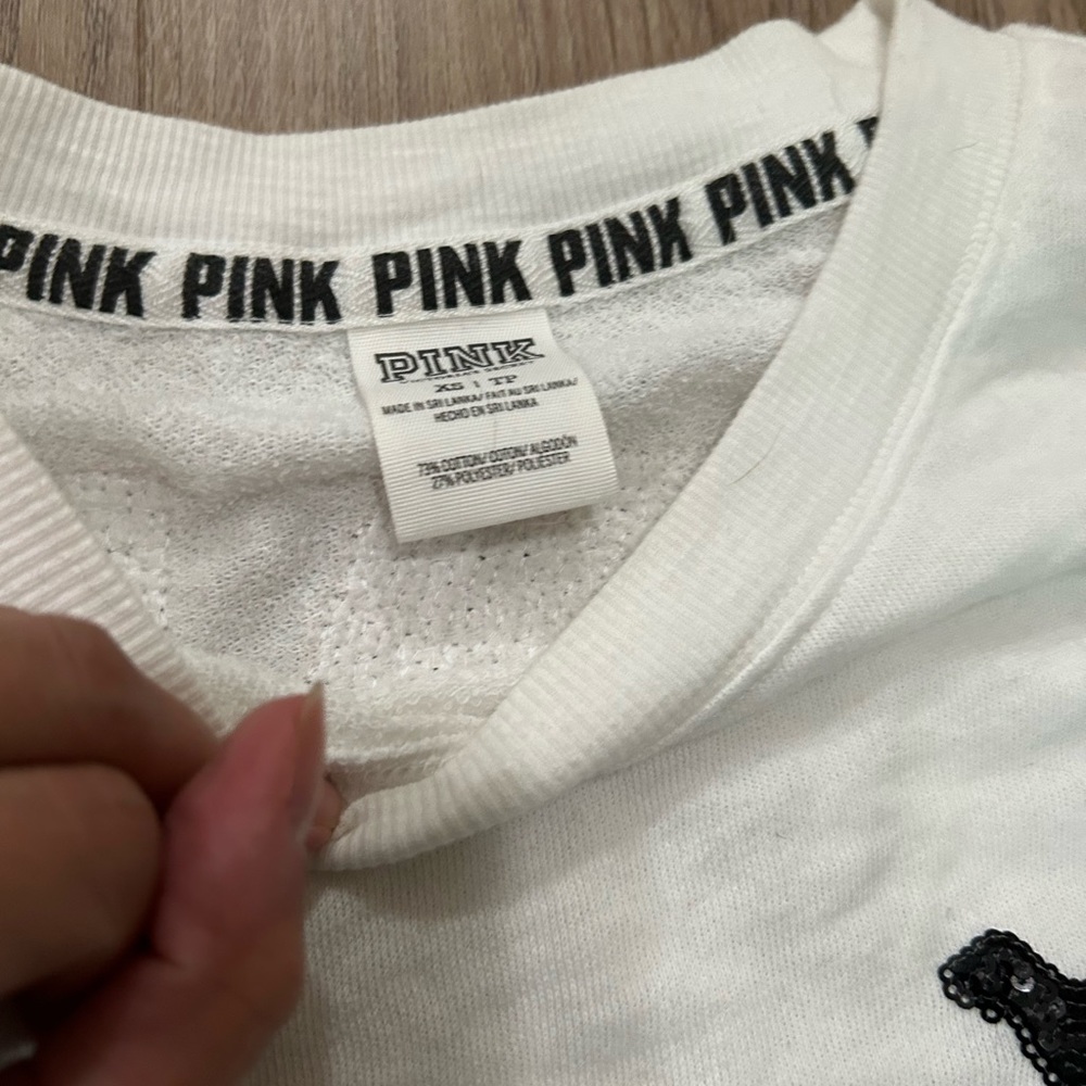 Pink varsity crew neck with sequins - Picture 3 of 3